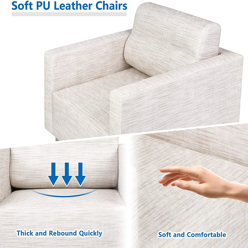 White Leather Lounge Accent Chair Q852
