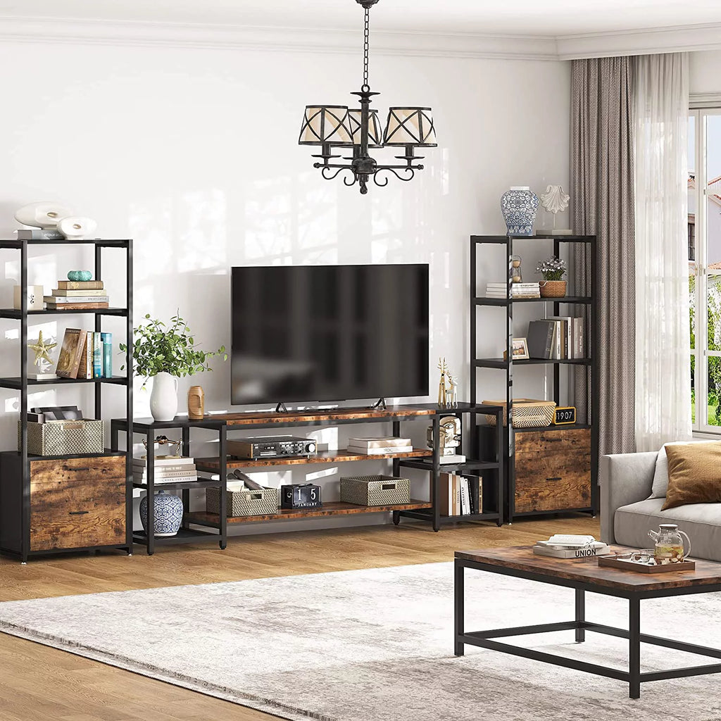 78" TV Stand with 3 Tier Storage Shelves Q23045
