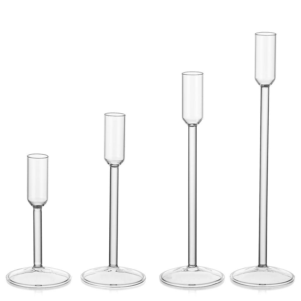 Glass Candlestick Holders Set of 4 M52467
