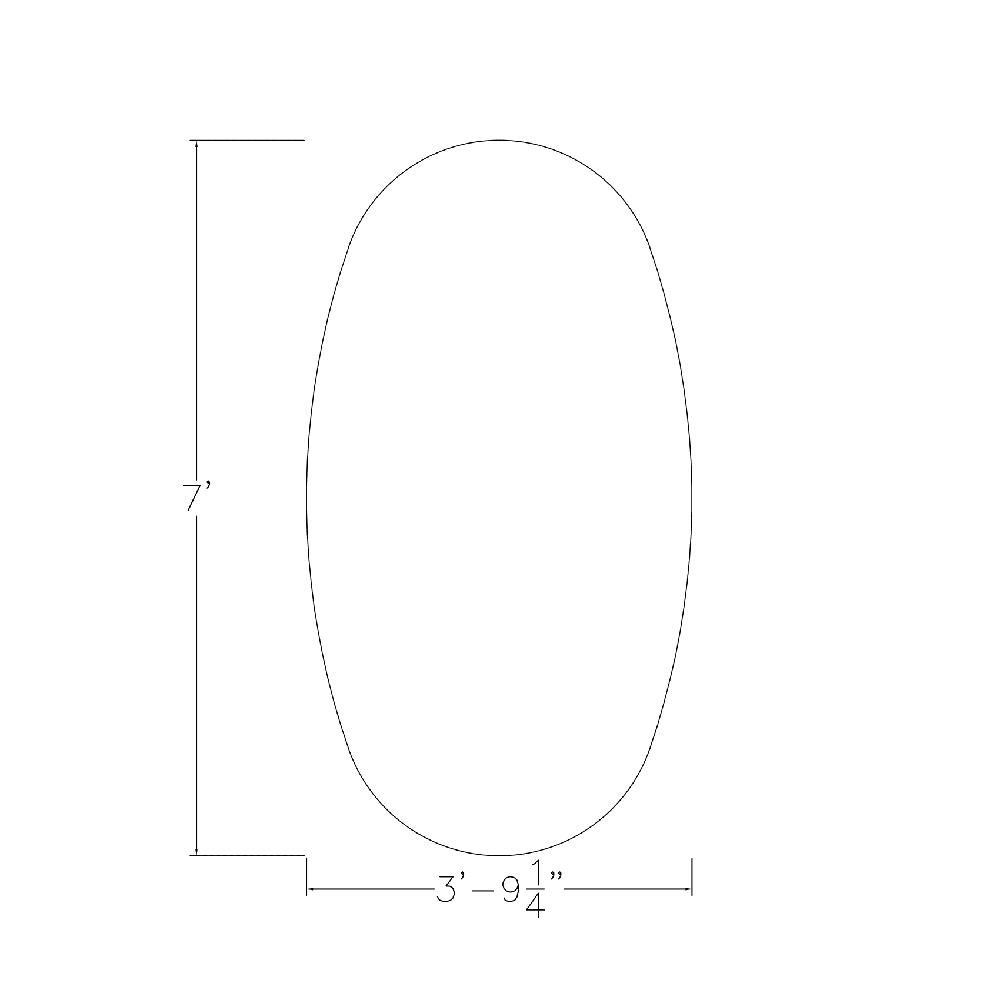 7x4 Boat-Oval Conference Room Table F5024