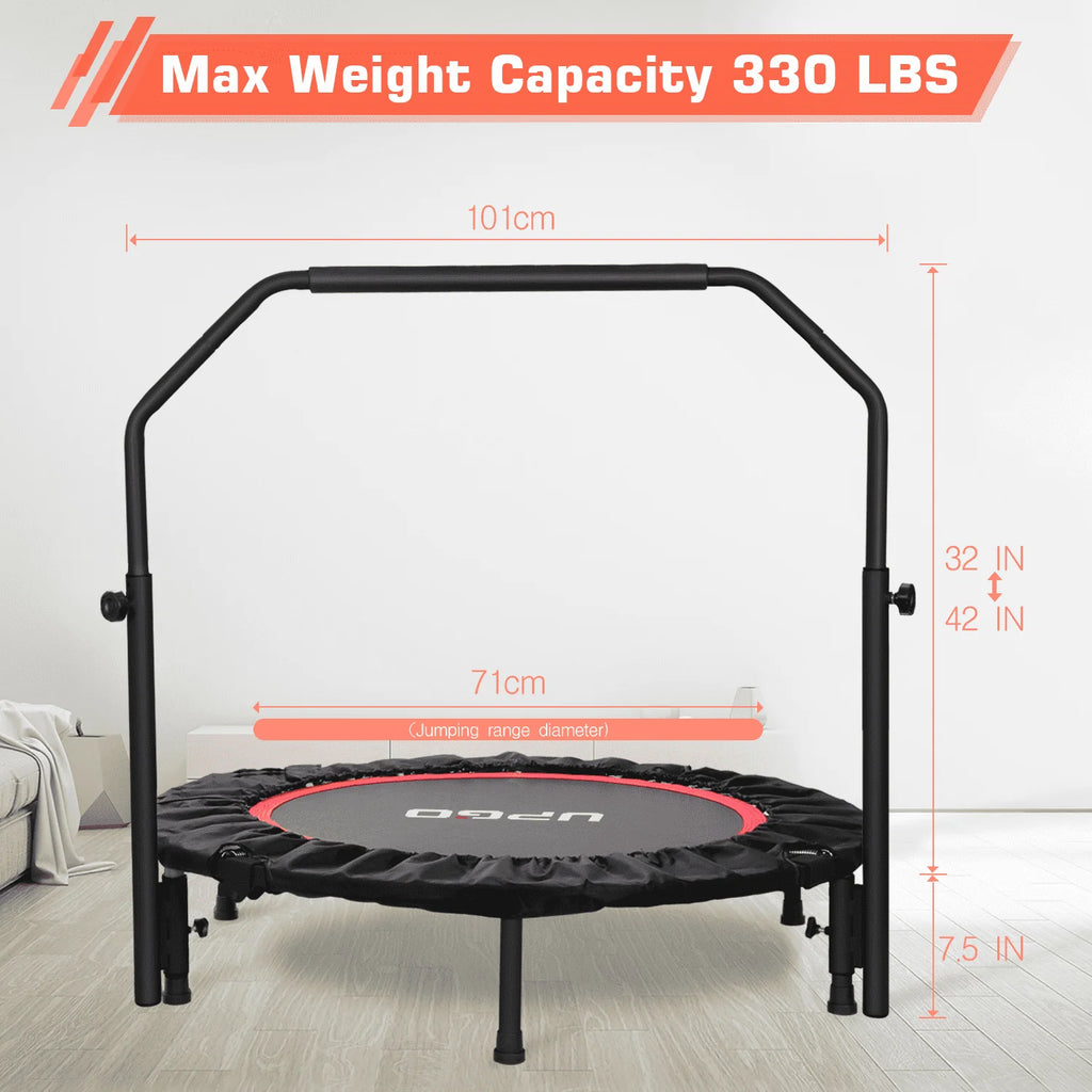 40 Foldable Fitness Trampoline with Adjustable Foam Handle R357