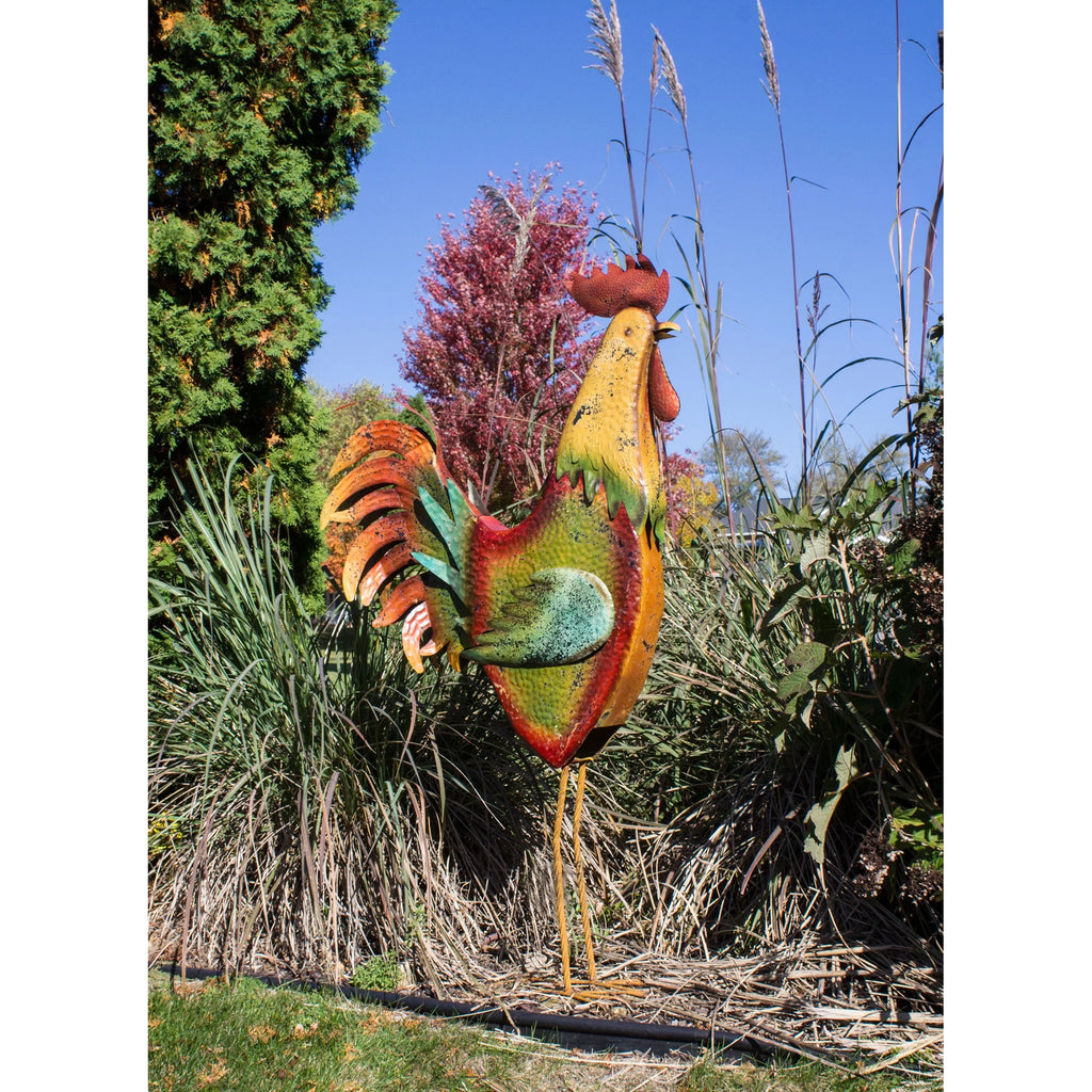 Metal Rooster Garden Statue Q12020