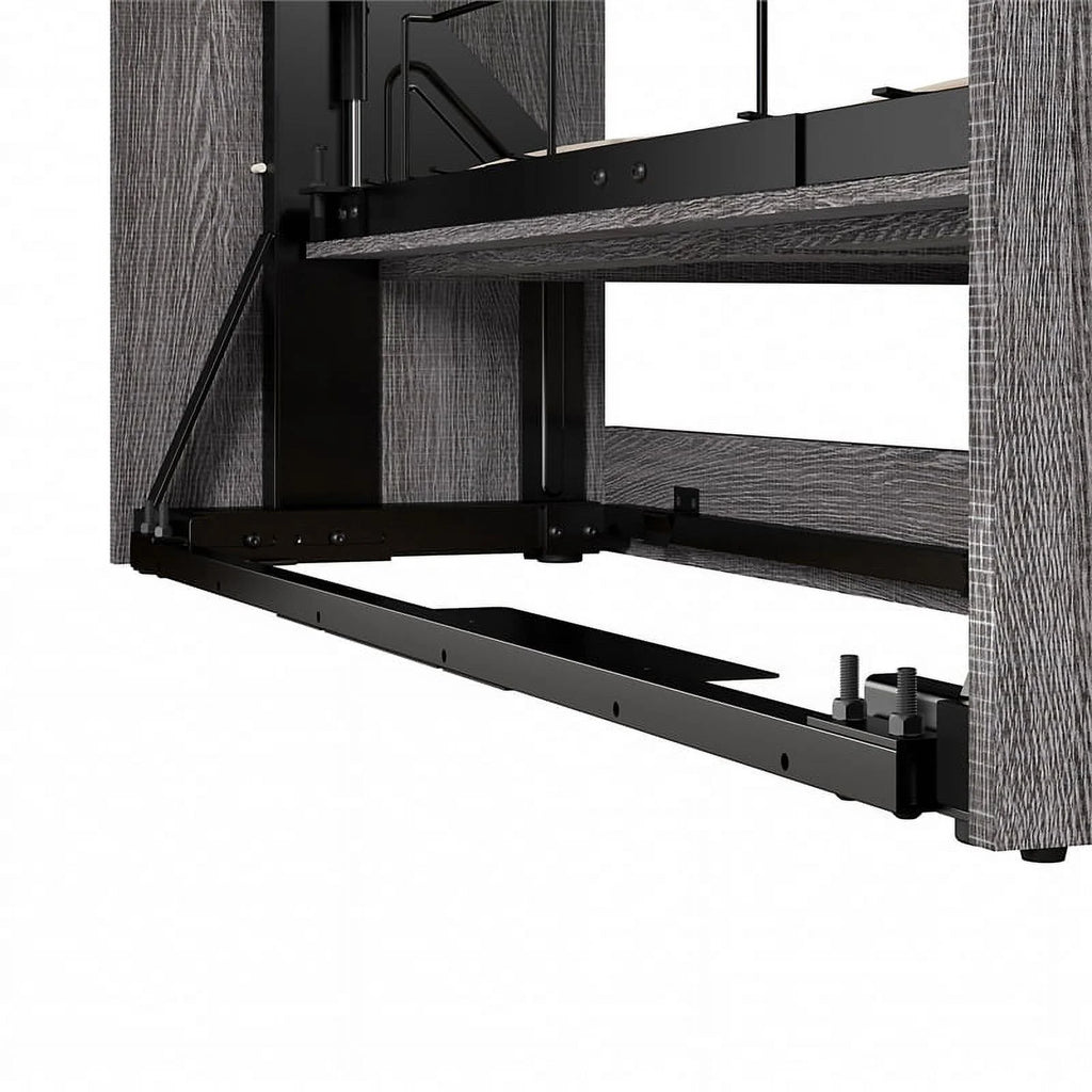 Bark Gray Full Murphy Bed with Closet Storage V842524