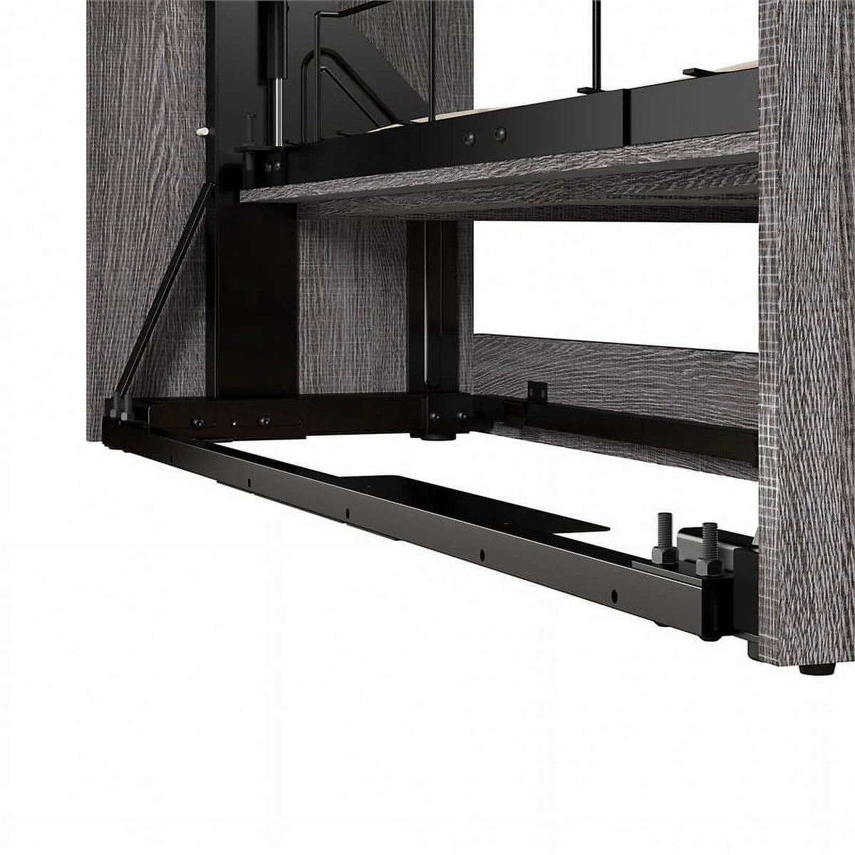 Bark Gray Full Murphy Bed with Closet Storage V842524
