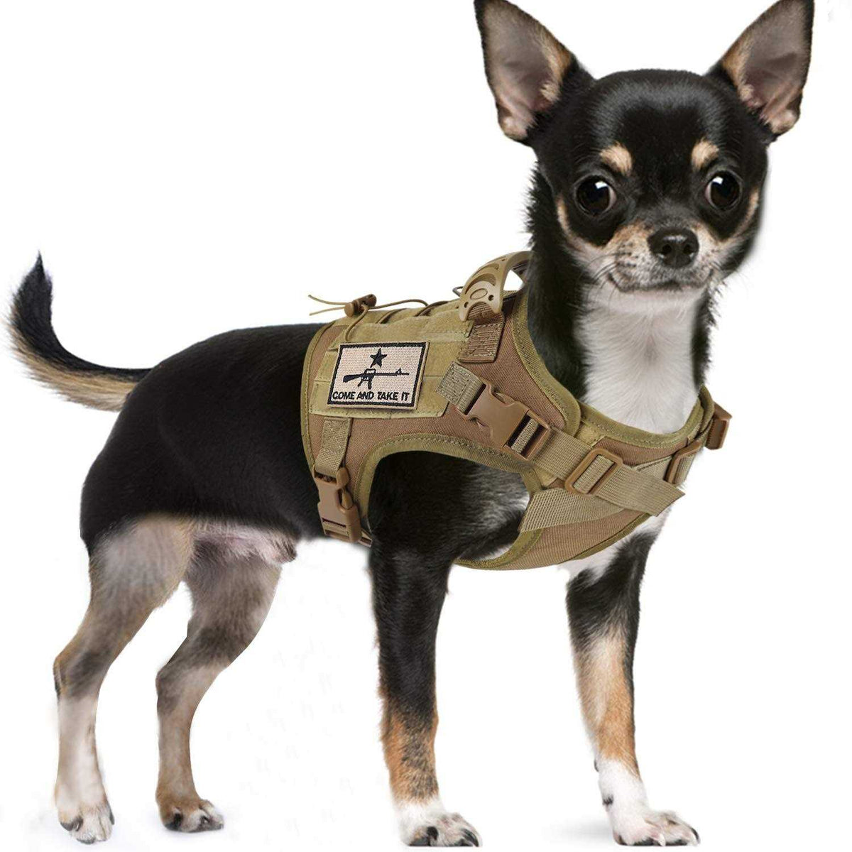 Tactical Dog Training Harness Adjustable MOLLE Vest with Rubber Handle N42960