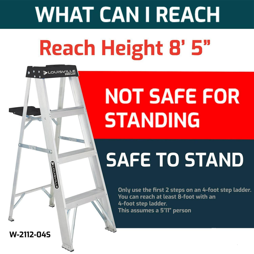 4-Foot Aluminum Stepladder, 250-Pound Capacity, Type I X579