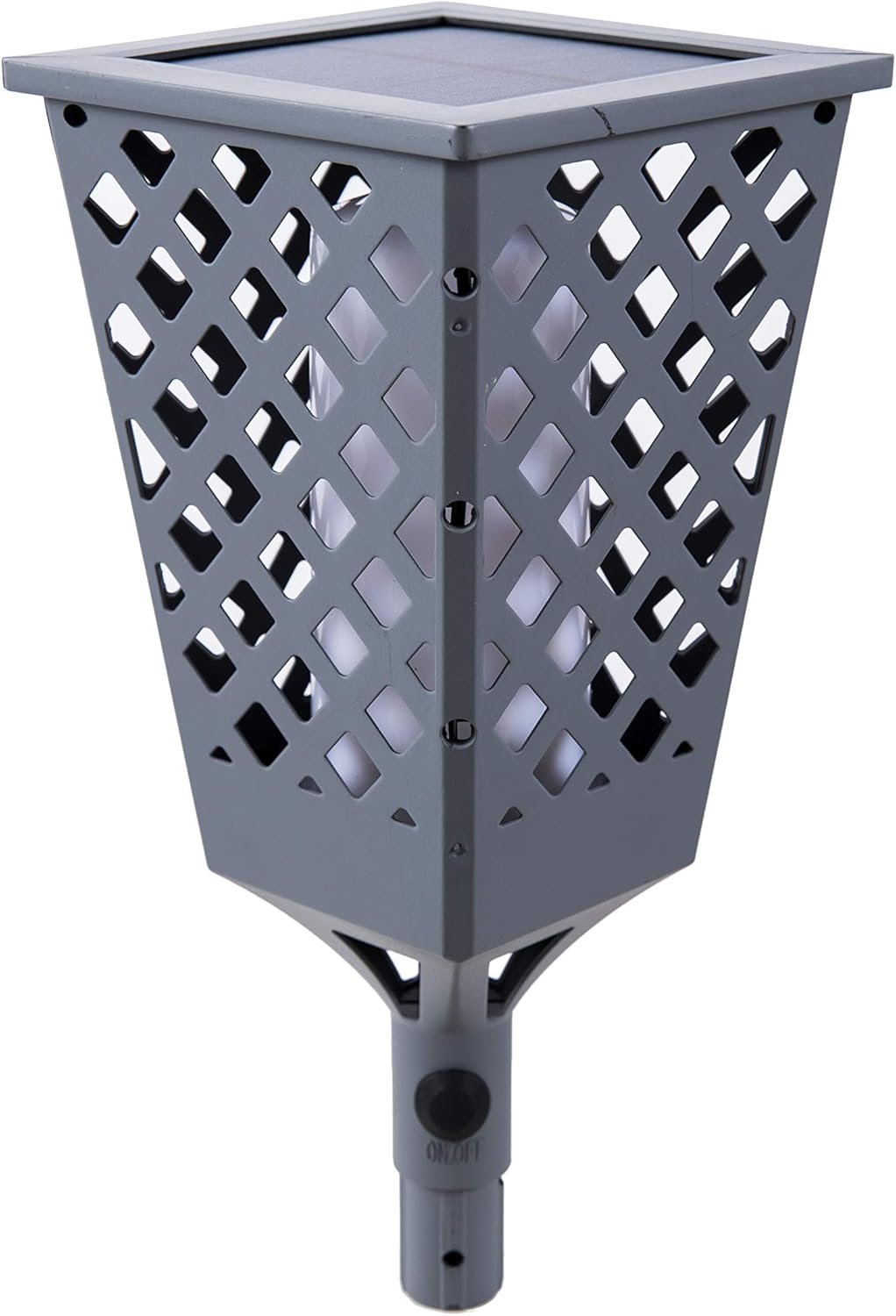 Grey Solar Torch Lights with Flickering Flame, 96 LED Waterproof A70282