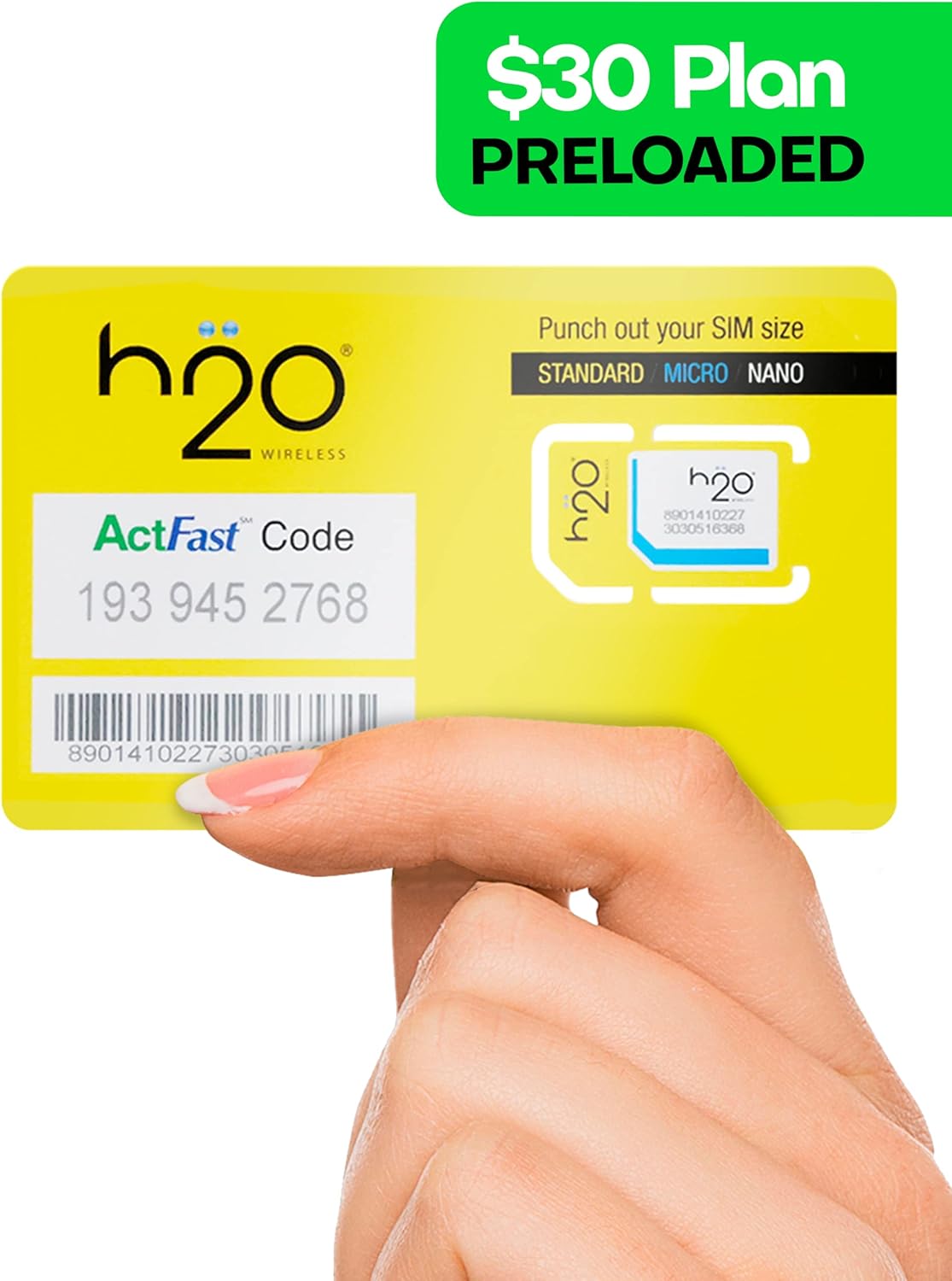 Preloaded Triple-Cut SIM Card with Unlimited Data, 6GB High-Speed 4G LTE/5G Data, 90-Day Plan, Pack of 2 I92756