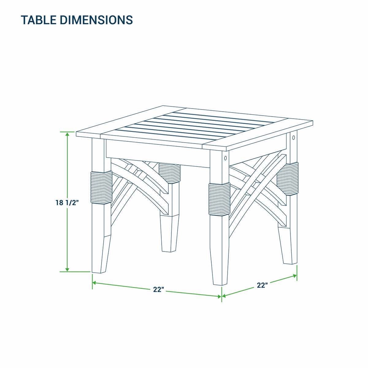 Teak Patio Side Table M512