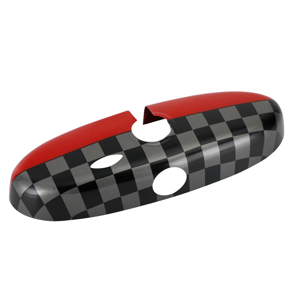 Black/Grey Checkered Rear View Mirror Cover J579802