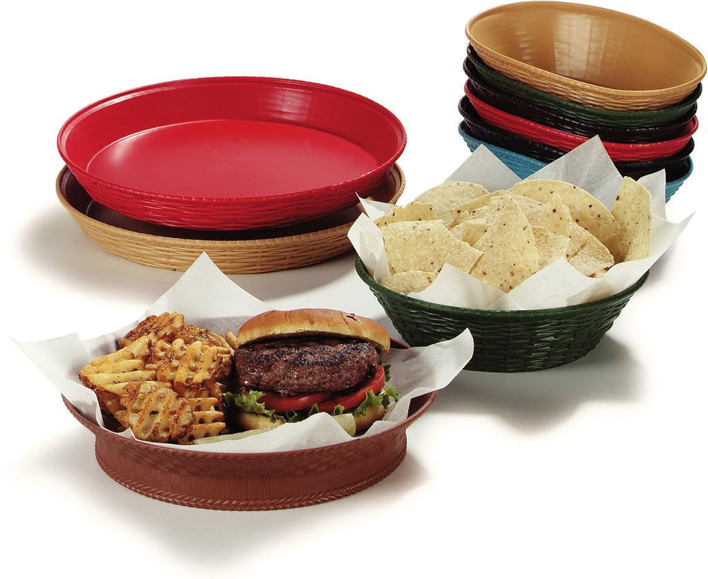 Round Serving Basket, 9", Black (Pack of 12) L6099