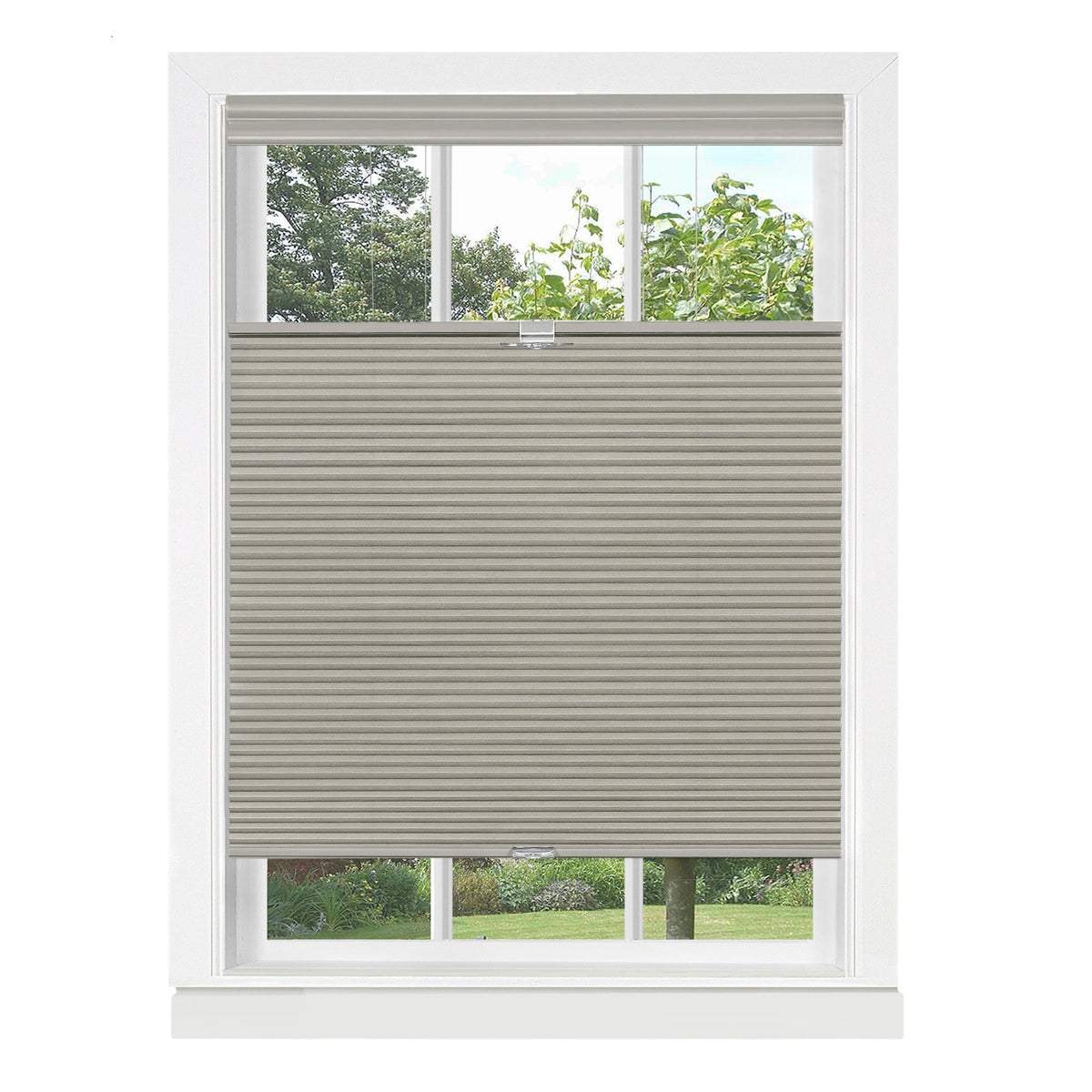 Top Down-Bottom Up Cordless Honeycomb Cellular Shade 35"L x 64"W Dove Grey M7300