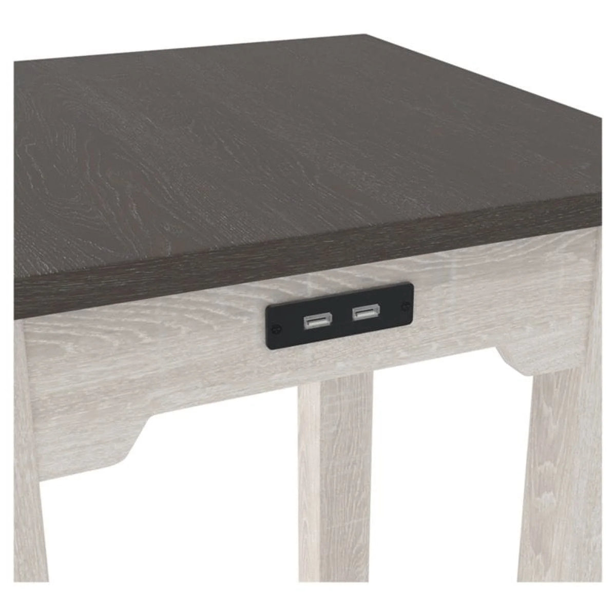 Farmhouse Engineered Wood End Table in Antiqued White/Gray S9839