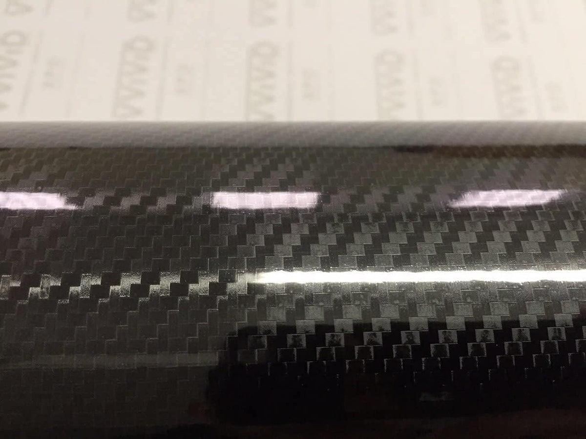 High Gloss Black Carbon Fiber Vinyl Car Wrap Film (2.75ft x 5ft) Pack of 2 M431989