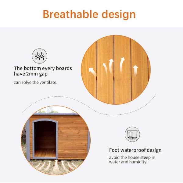Large Brown Wooden Dog House U31519