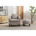 Mid Century Accent Chair with Ottoman I879813
