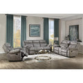 2-Tone Gray Velvet Loveseat with USB Dock and Console Z78446