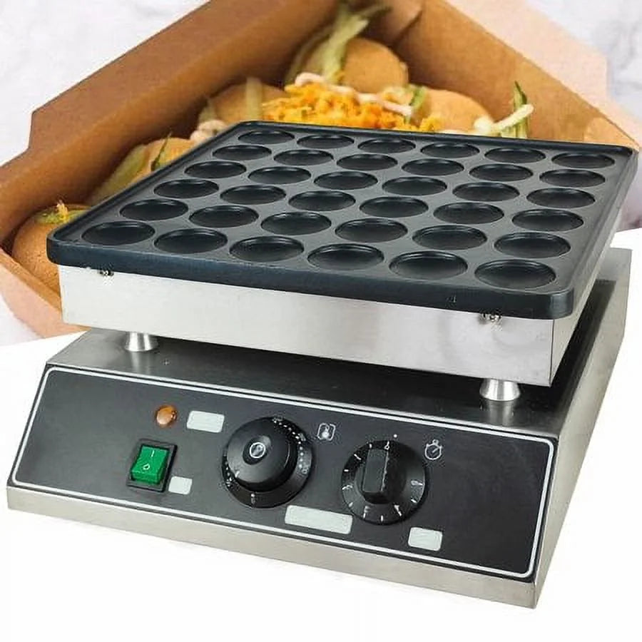 36pcs Nonstick Electric Mini Dutch Pancake Baker Maker B2374