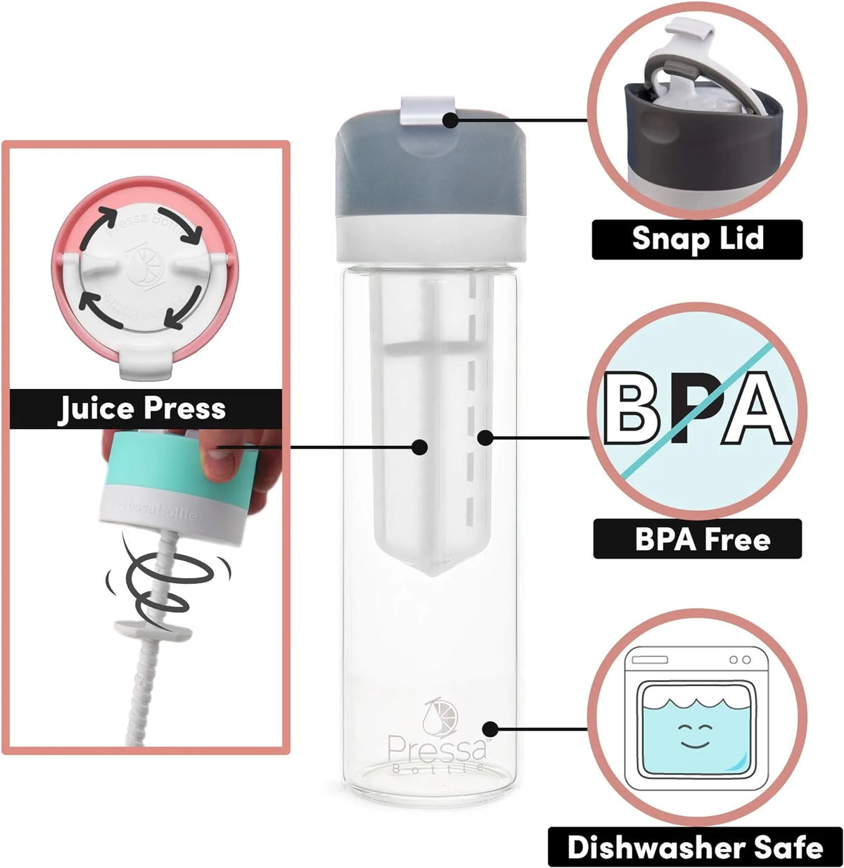 24 OZ Fruit Infused Water Bottle Infuser Y67950