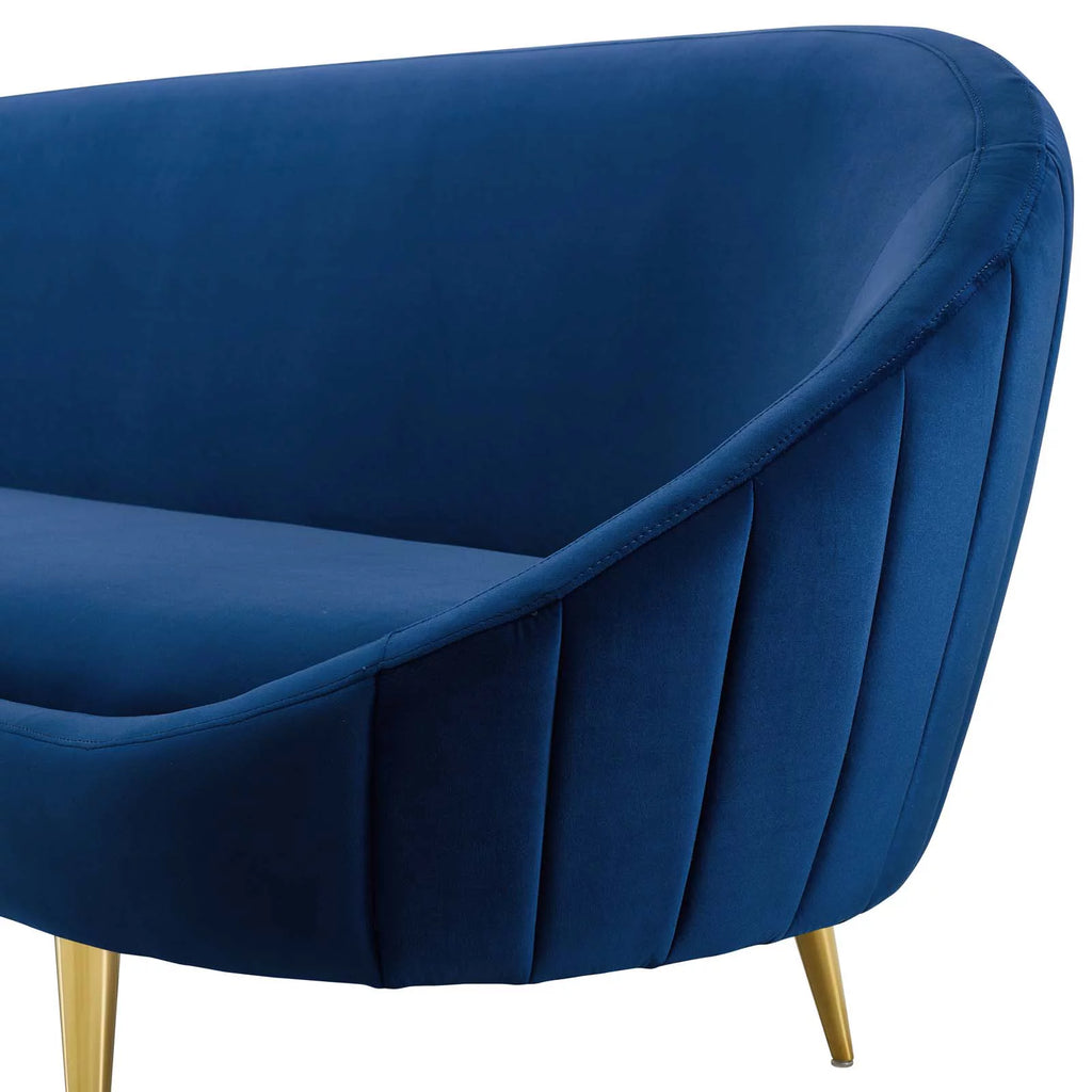Navy Blue Velvet Sofa D979171