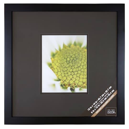 Black Square Gallery Wall Frame with Double Mat L56619