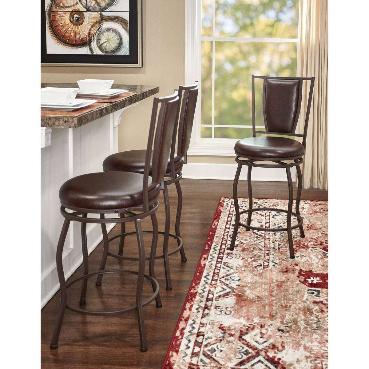 Adjustable Stool, Set of 3, Brown S381267
