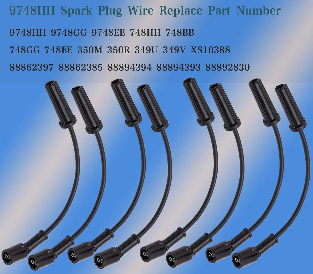 8Pcs Spark Plug Wires Set for Cheverolet Silverado, Pack of 2 P854
