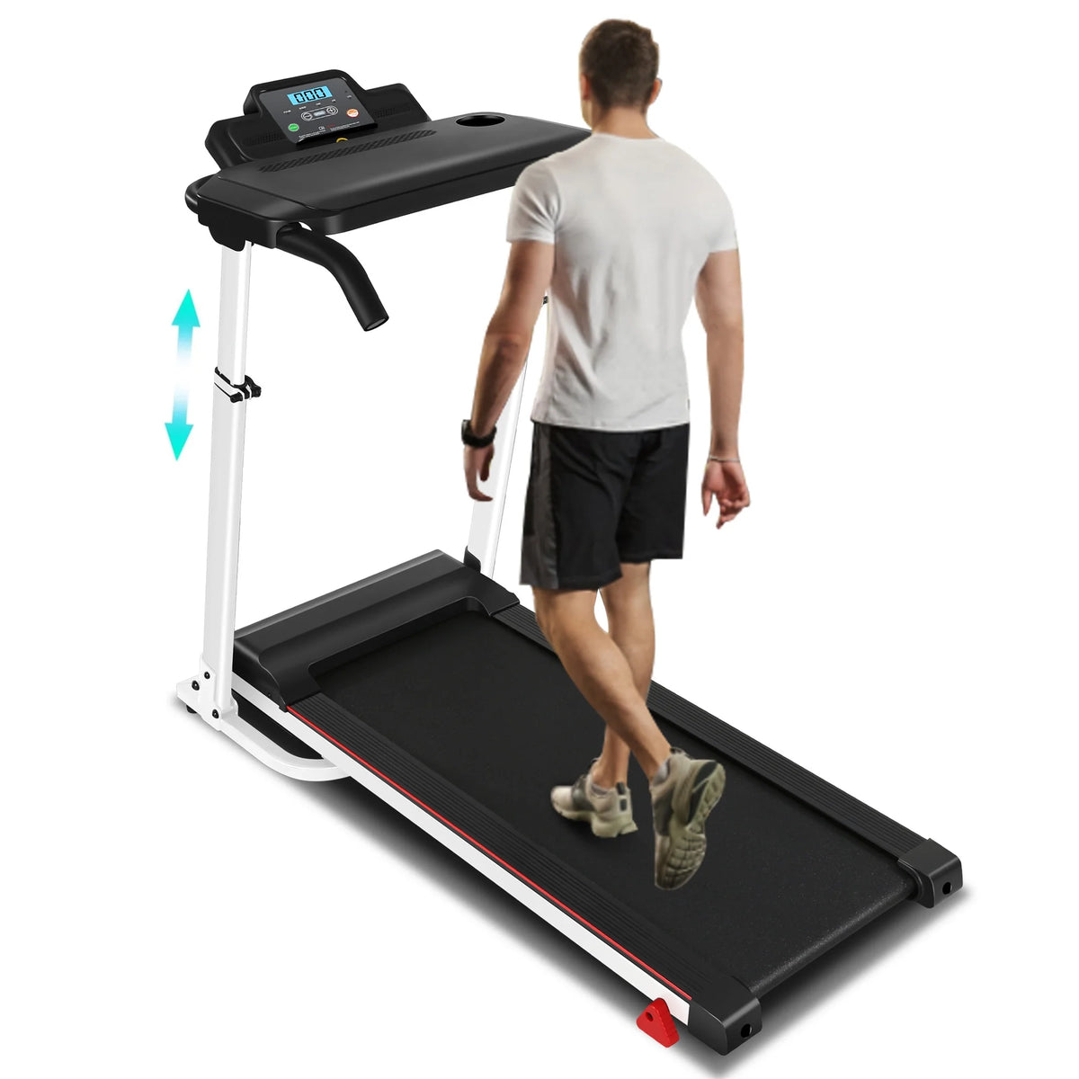 Folding Treadmill with Removable Tabletop and Incline, 2.5 HP, Black P256