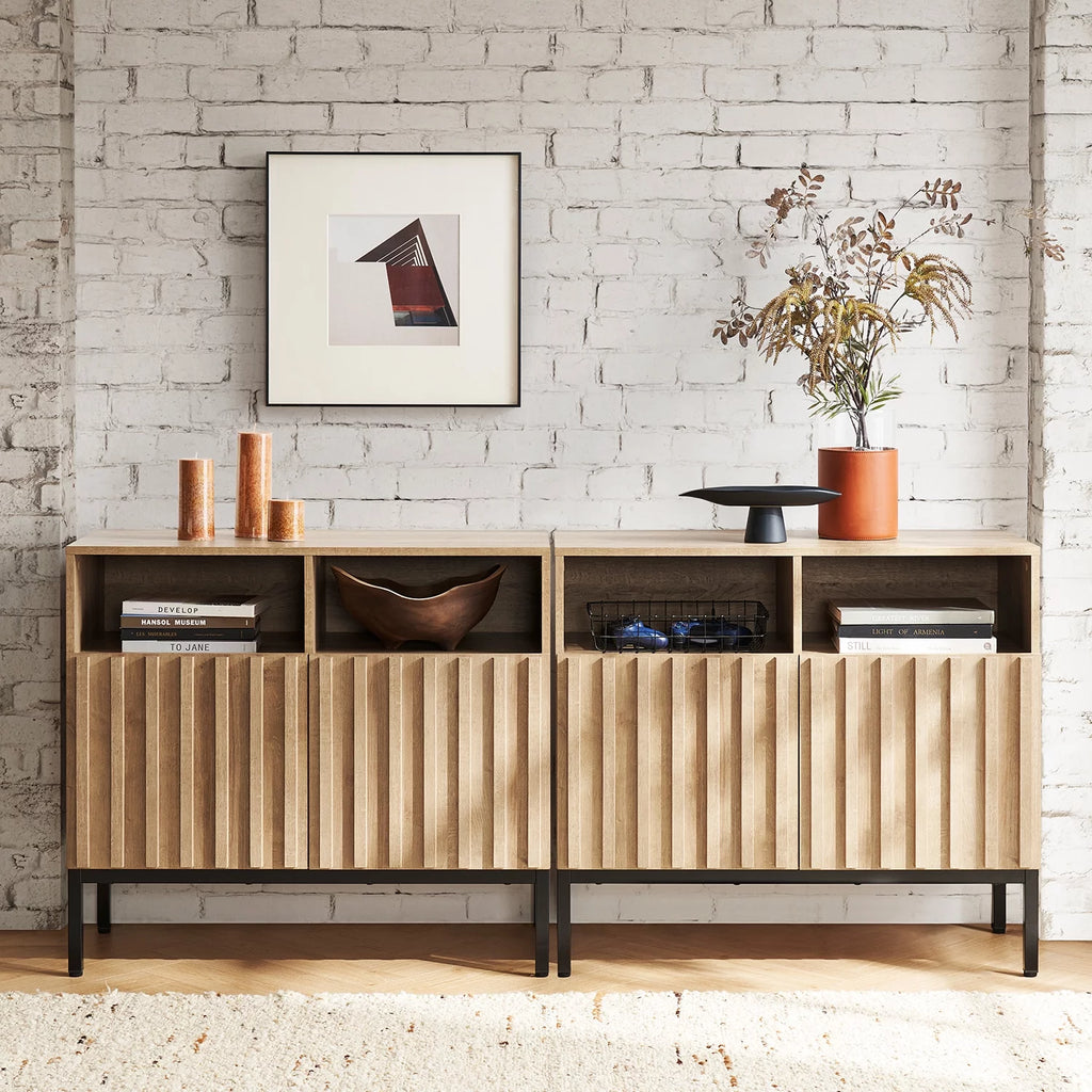 2-Door Storage Accent Cabinet with Metal Legs D162223