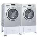 Washing and Drying Machine Pedestal with Pull-out Shelves White O284