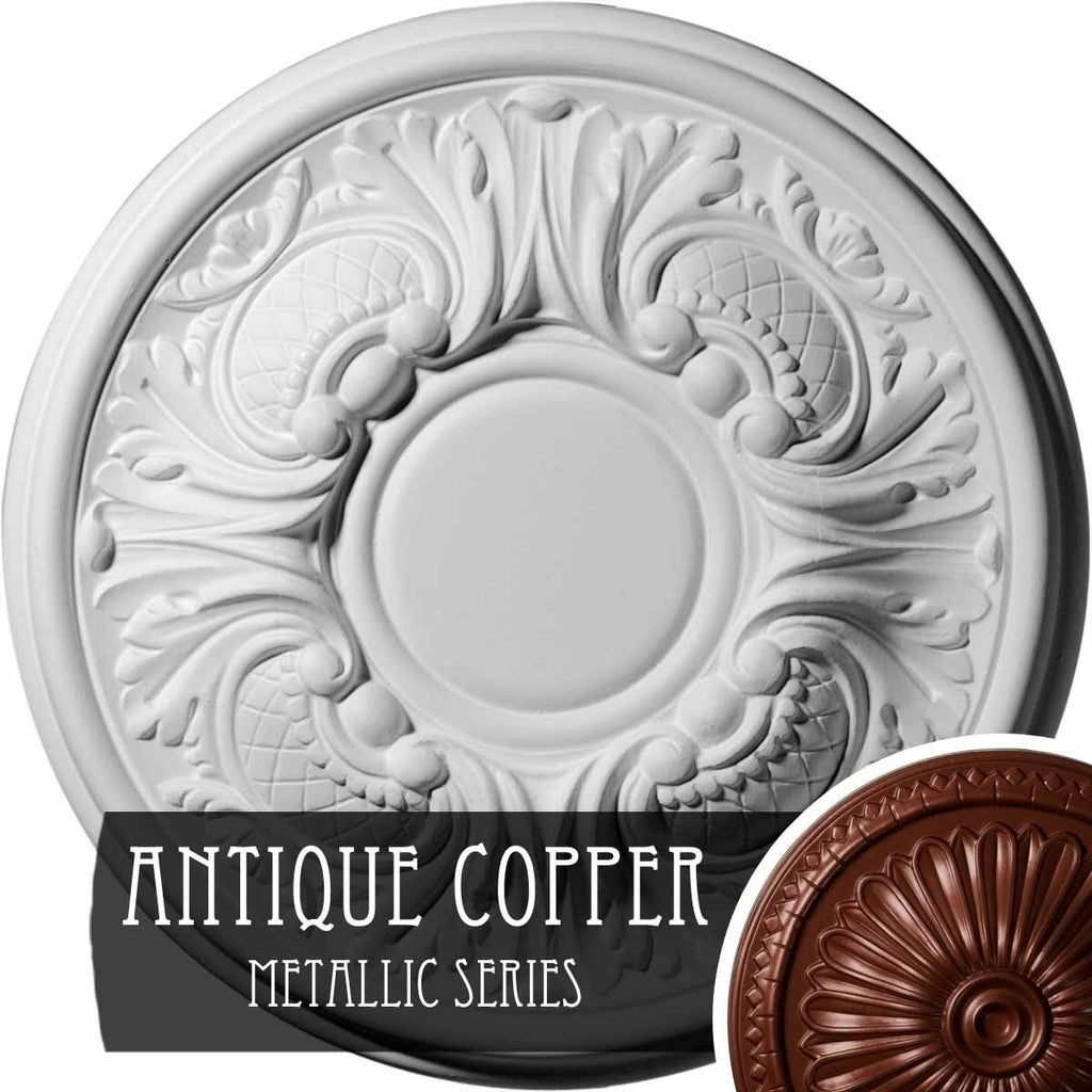 Wakefield Ceiling Medallion, Hand-Painted Pewter K1968