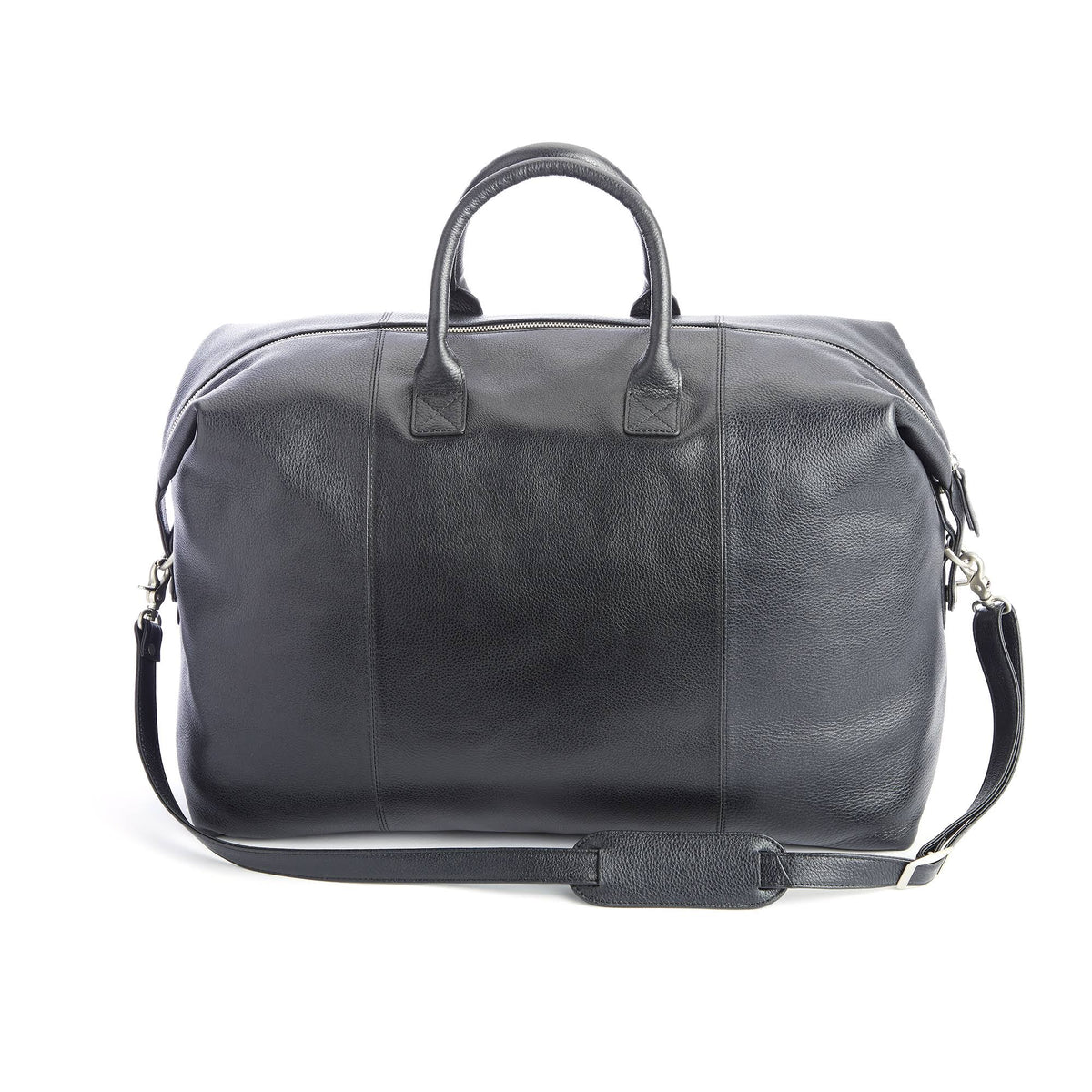 Leather Weekender Duffel Bag - Black F93262