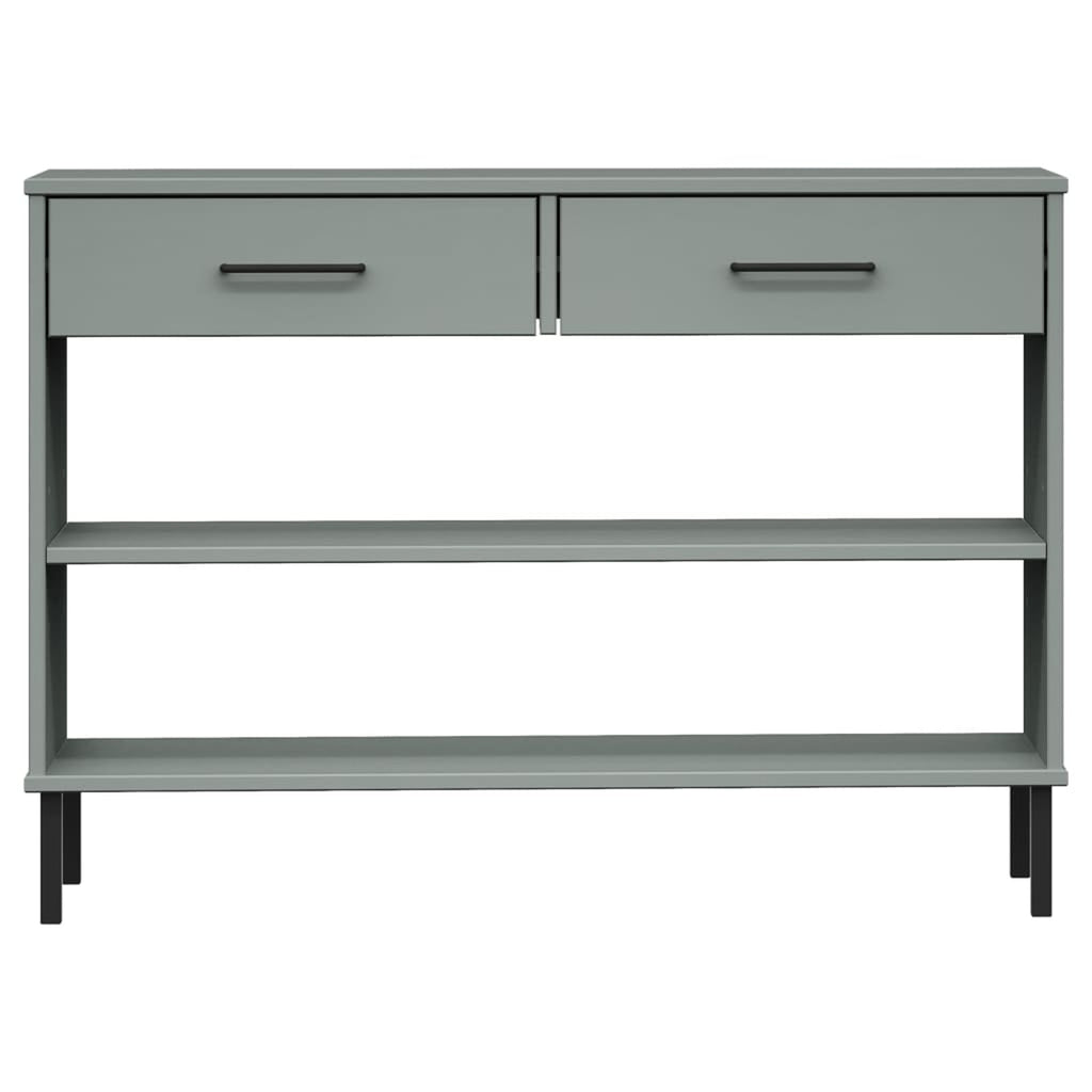 Gray Solid Wood Pine Console Cabinet with Metal Legs H7852