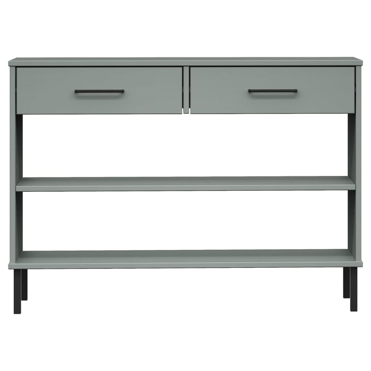 Gray Solid Wood Pine Console Cabinet with Metal Legs H7852