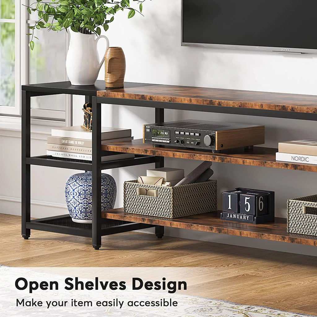 78" TV Stand with 3 Tier Storage Shelves Q23045