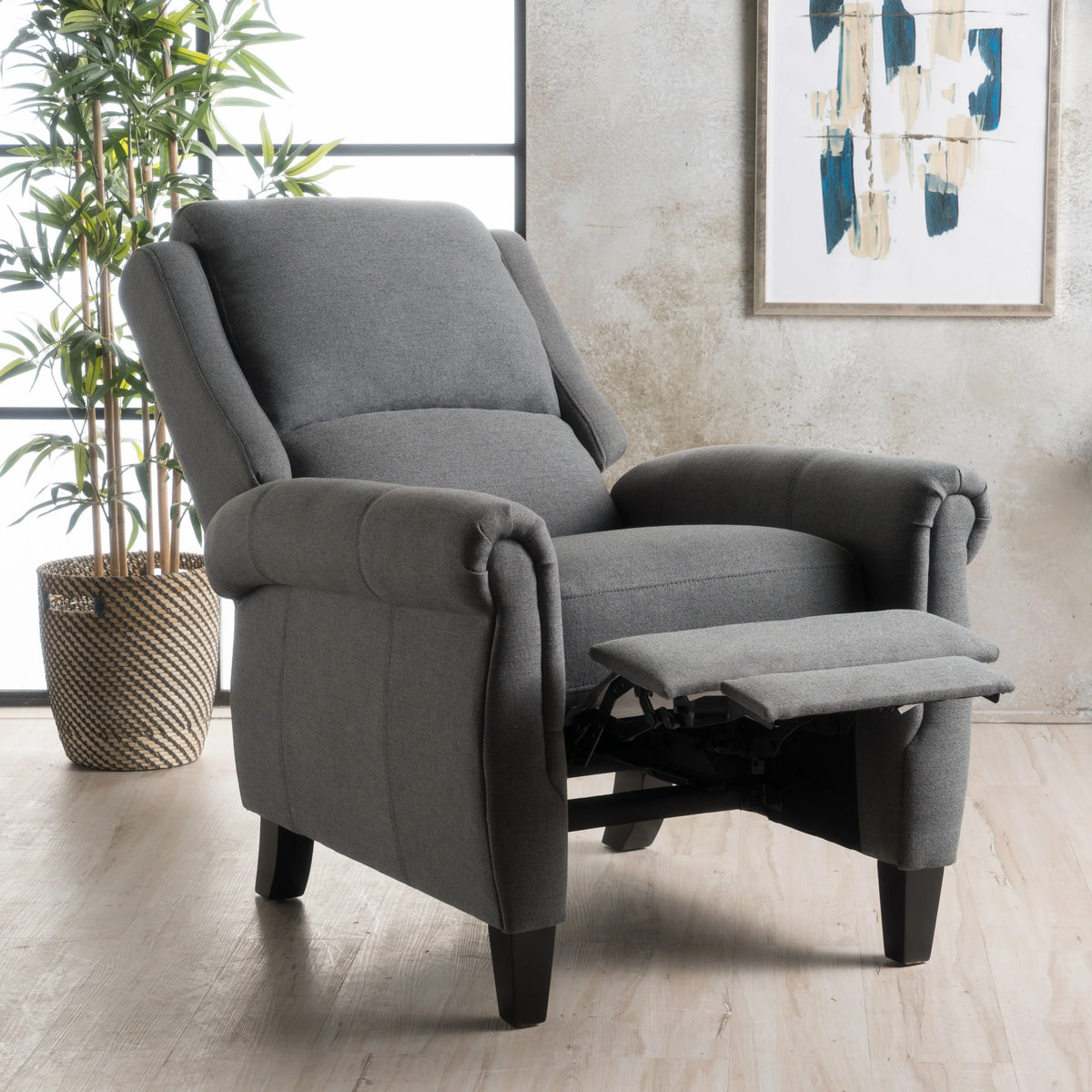 Charcoal Fabric Recliner I2215