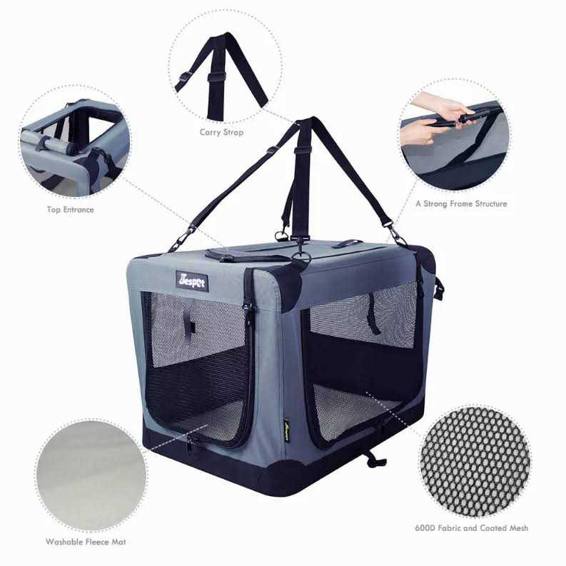 3-Door Collapsible Soft-Sided Dog Crate M1996