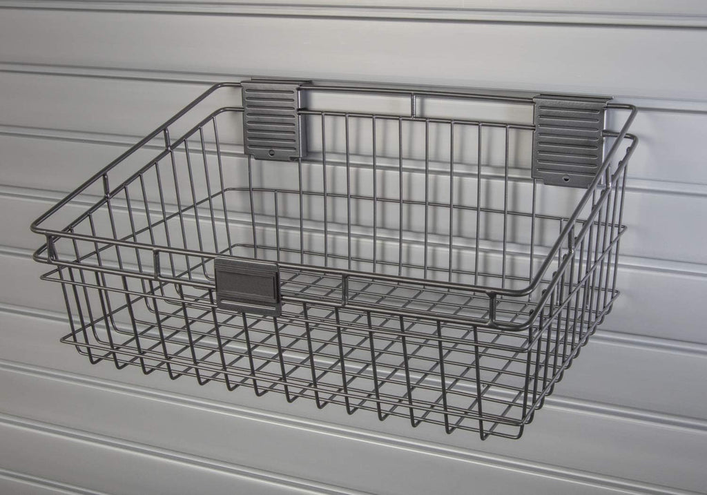Deluxe Accessory Kit with 46 Locking Bracket Hooks, Shelves, and Baskets for Slatwall Panels W703379