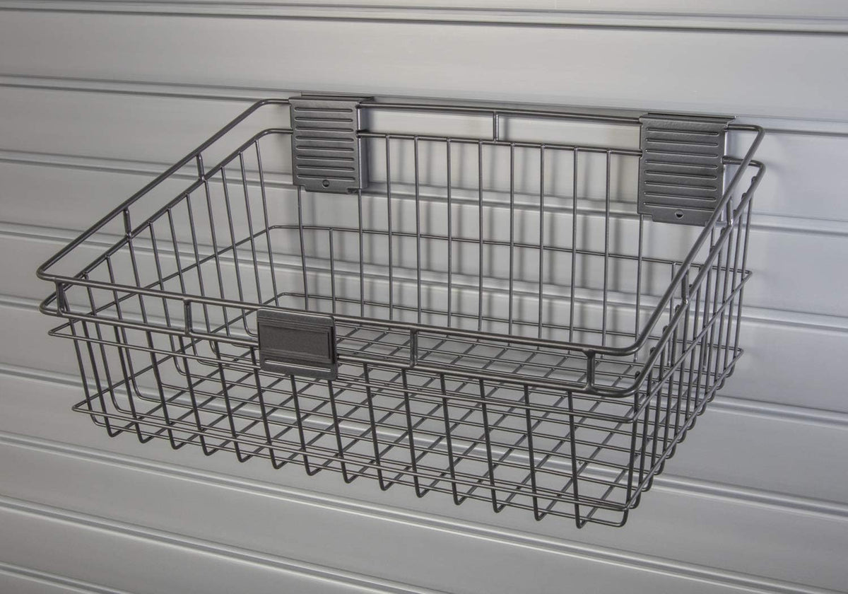 Deluxe Accessory Kit with 46 Locking Bracket Hooks, Shelves, and Baskets for Slatwall Panels W703379