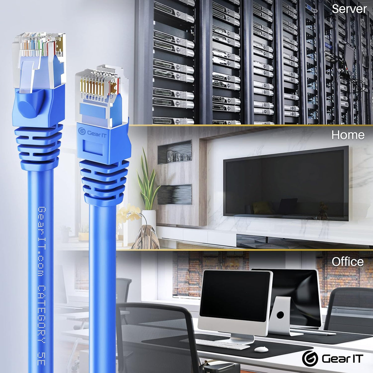 50-Pack Blue Cat5e Ethernet Patch Cable 1 Foot X9907