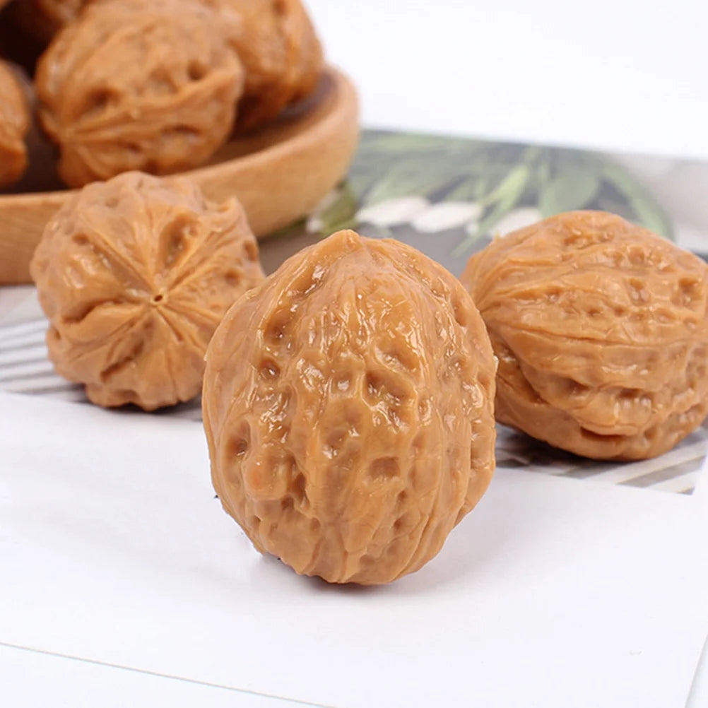 6 Pcs Faux Walnut Artificial Food Models Decorations I63713