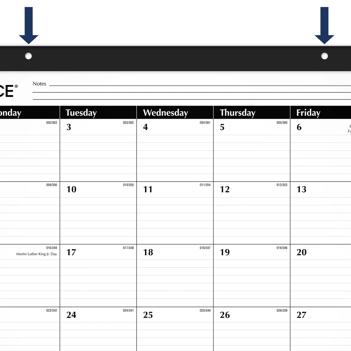2024 Monthly Desk Pad Calendar 21 3/4 x 17 I36844
