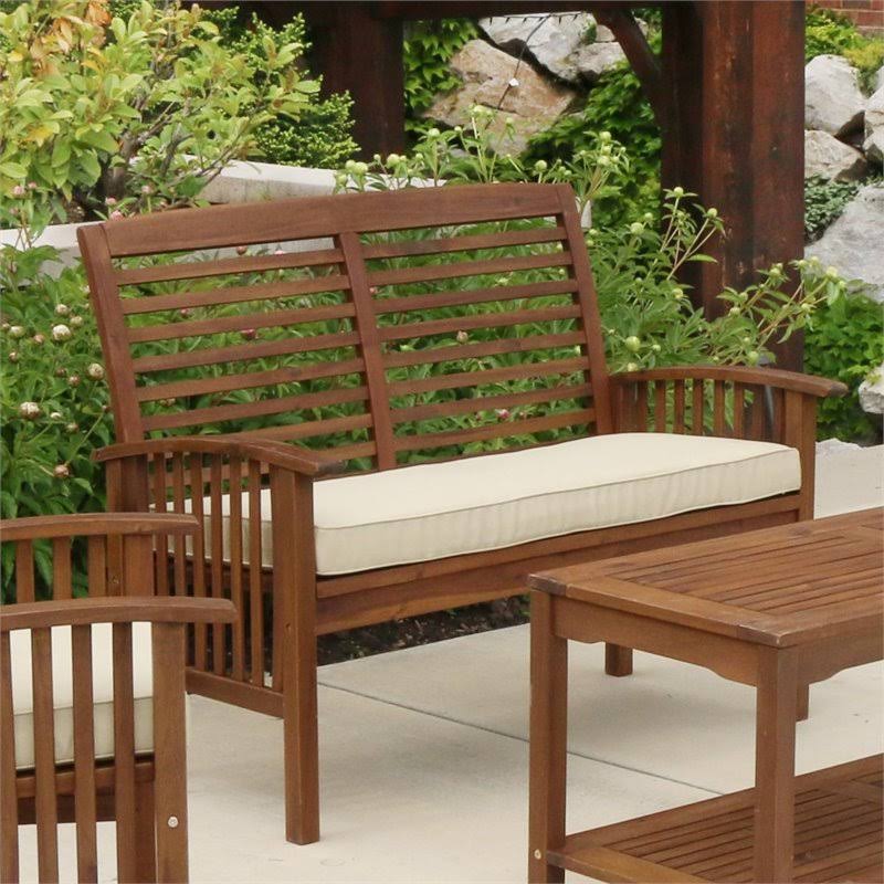Dark Brown Acacia Wood Patio Loveseat L195