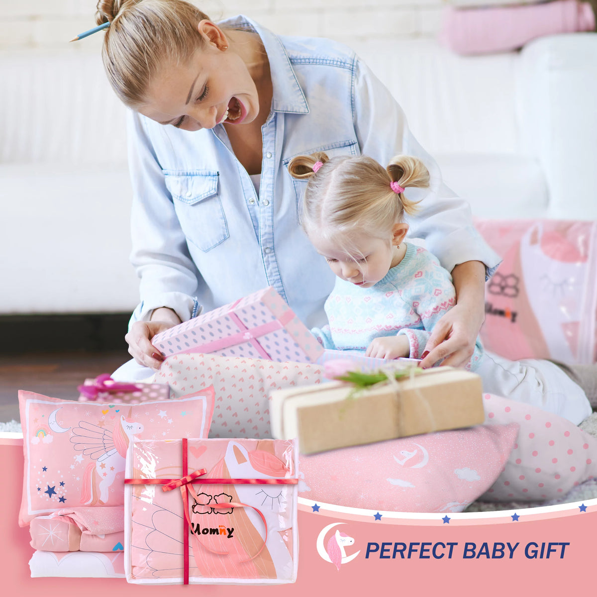 3-Piece Pink Unicorn Crib Bedding Set N512