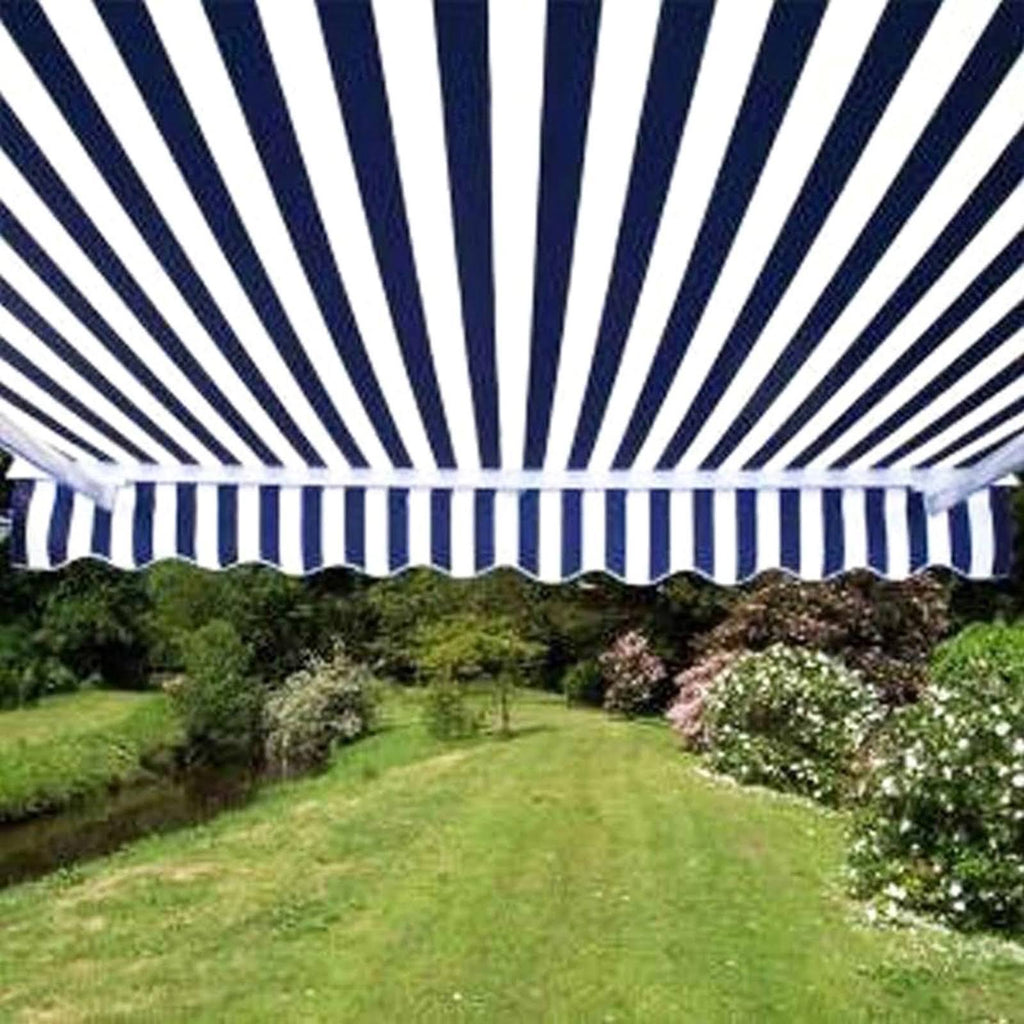 Blue/White Patio Awning Canopy RV Tent J45590
