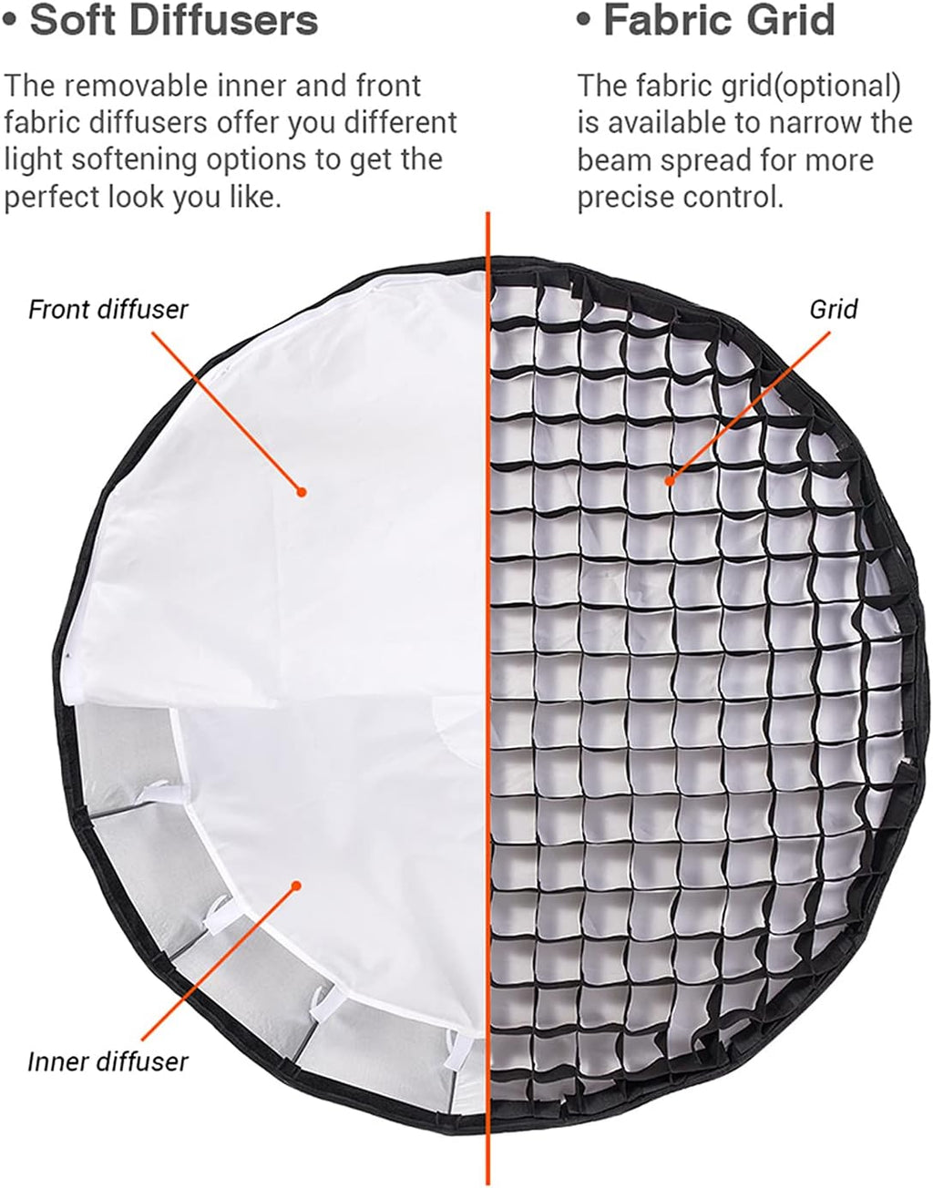 27.5" 70CM Deep Parabolic Softbox for Photo Strobe Studio Flash G53398