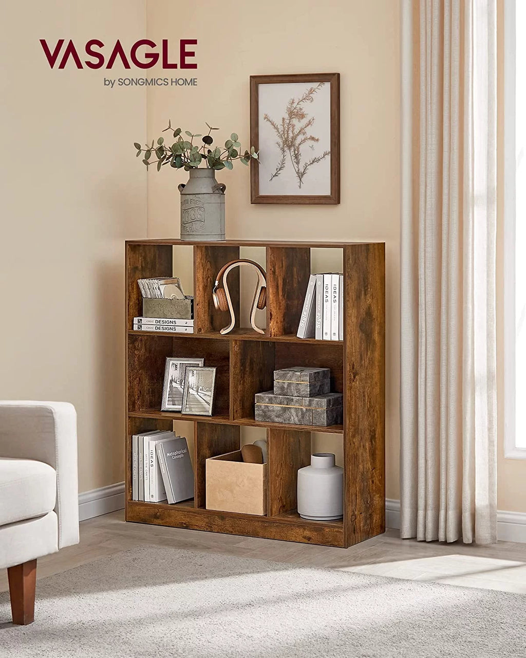 White 8-Cube Storage Organizer Bookcase B2256