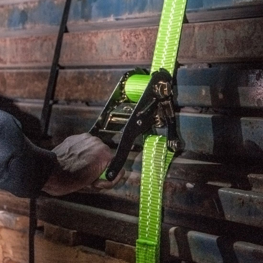 Ratchet Strap with Wire Hooks 2 Inch x 15 Foot 4 Pack 3,300 Pound Safe Working Load G432