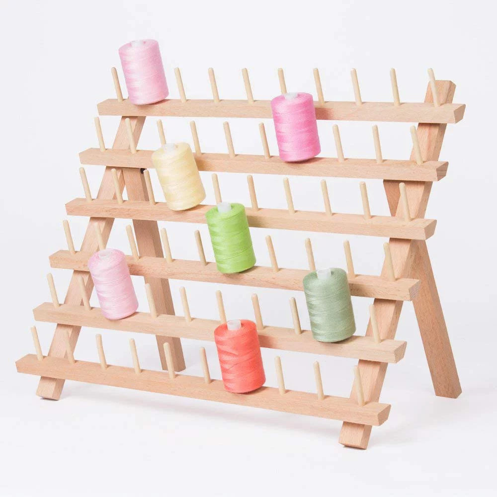 60-Spool Wooden Sewing Thread Organizer Rack S868