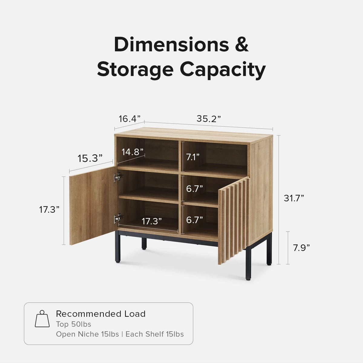 2-Door Storage Accent Cabinet with Metal Legs D162223